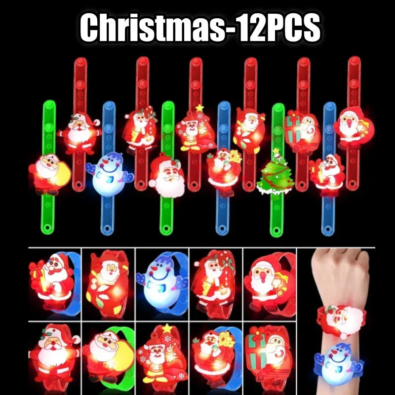 Halloween LED Party Favors Kids Flashing Bracelets Christmas Light Up Toys Treat Bag Fillers Goody Gift Fillers Non Candy
