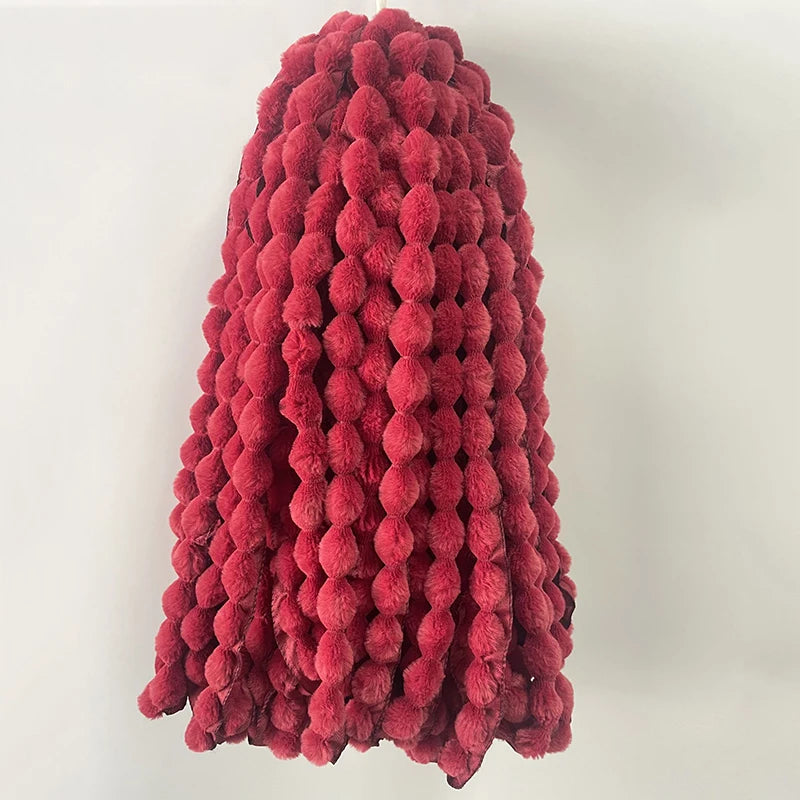 1m Faux Rabbit Fur Hairball Ribbon DIY Apparel Sewing Fluffy Trim Fabric Sewing for Quilt Clothing Christmas Apparel Decoration