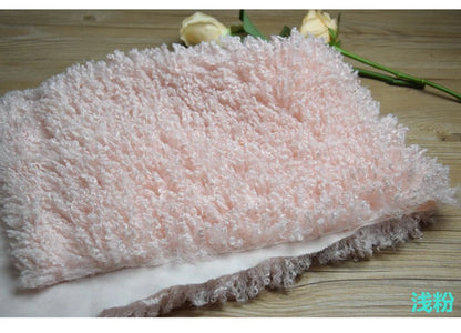 Purple 2cm Long Hair Imitation Beach Wool Small Curly Lamb Volume Plush Garment Fur Fabric Newborn Baby Photography Props