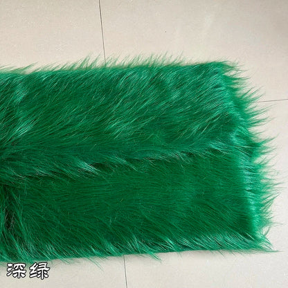 White Long Fur Long Hair Plush Fabric Fur  by the Meter for Clothes Upholstery Toys Coats Doll Sewing Soft Green Faux Fur Cloth