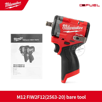 Milwaukee M12 FIW2F12 2563-20 M12 FIW2F38 2562-20 M12 FUEL 12V 1/2" 3/8" Stubby Impact Wrench - Bare Tool