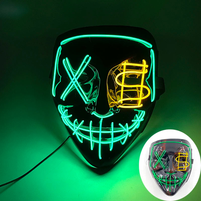 New Arrival Halloween Mask Horror Venom  LED Luminous Mask Cosplay Costume Makeup Prom Party