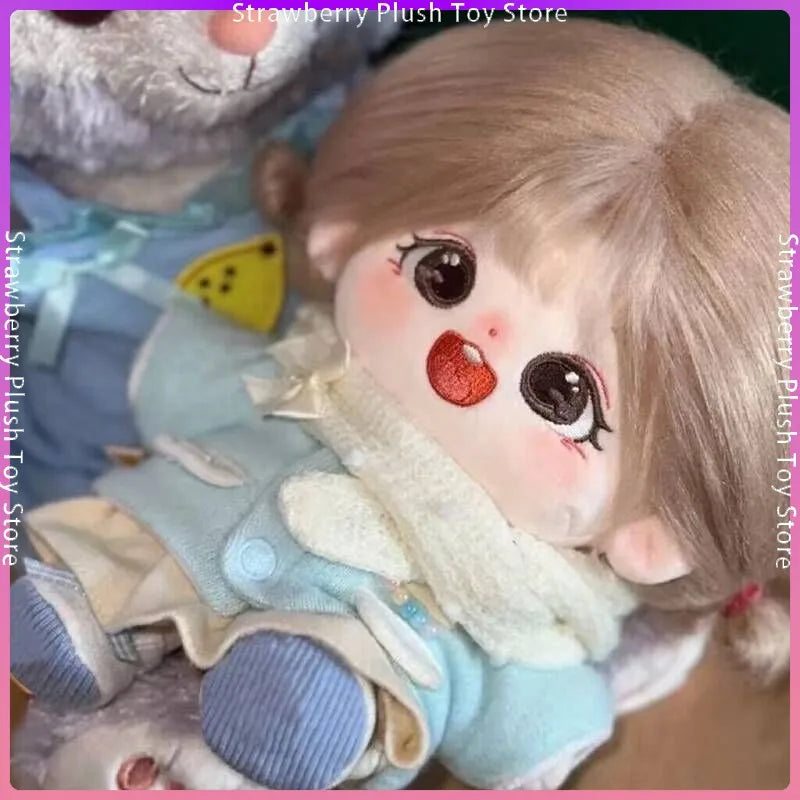 20cm Kawaii Plush Cotton Doll Anime Stuffed Idol Doll Outfit Baby Plushies Toys Star Dolls Action Figure Dress Girls Kids Gifts
