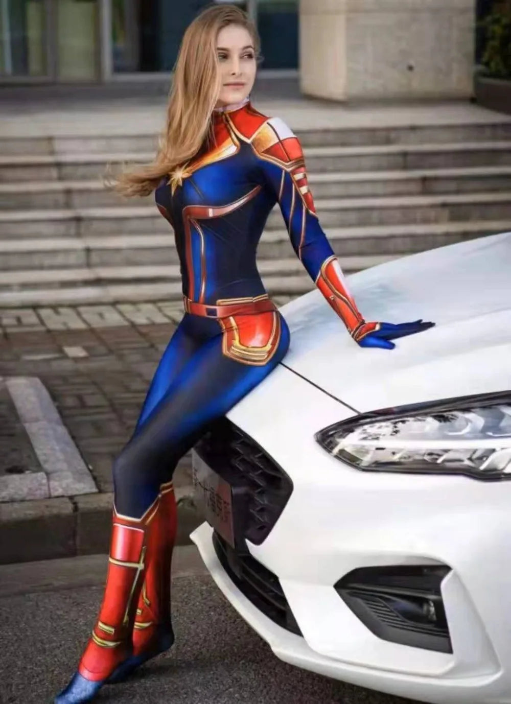 Movie Captain Cosplay Costume Women Superhero Cos Stage Jumpsuit Halloween Carnival Role Play Party Zentai Kids Adult Bodysuit