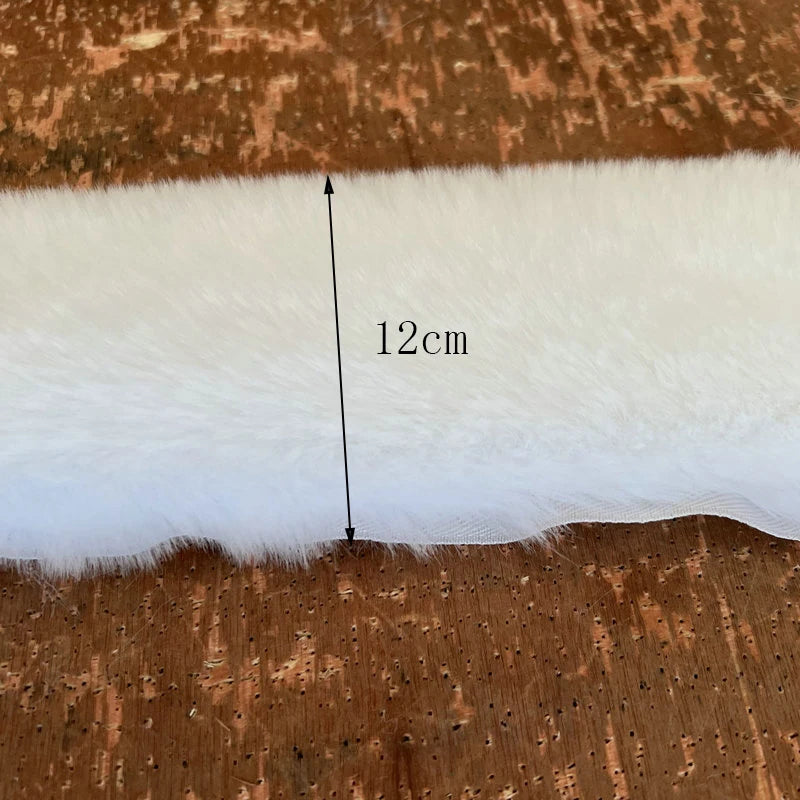 1m Artificial Rabbit Fur Widen White Ribbon for Trim Clothes Accessory Faux Fur Strips Cuffs DIY Fluffy Garment Decoration