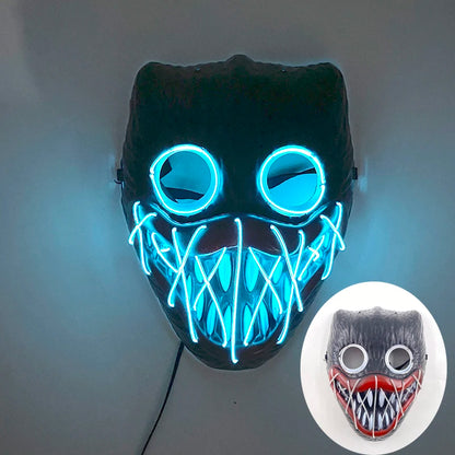 Hot Design Luminous Led Neon Cosplay  Movie Mask Glowing Masquerade Horror Halloween Carnival Party Decoration Props