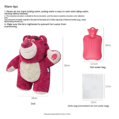Disney Plush Hand Warm Bottle Stitch Cartoon Water Filled Hand Warmer Cute Lotso Hot Water Bottles Christmas Gift for Girlfrien
