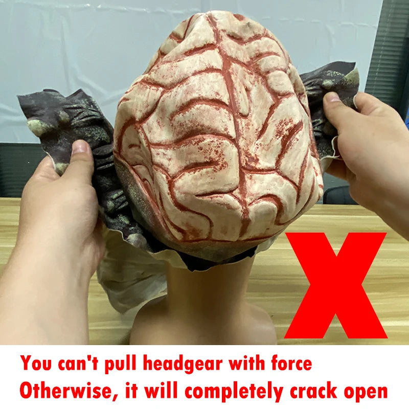 2025 Halloween Latex Skeleton Head Mask Horror Brain Helmet Mask Cosplay Party Supplies Skull Full Face Mask