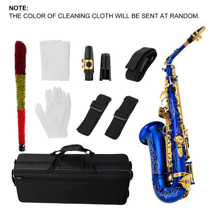 E-Drop Alto Saxophone Wind Instrument 802 Key Brass Saxophone Instrument Suitable Children Beginners Adult Full Set Accessories