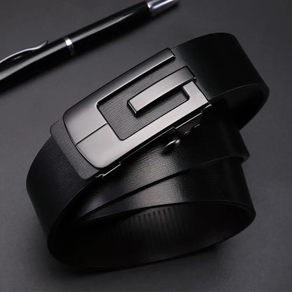 GOLF Belt Men's Genuine Leather Automatic Buckle Belt Pure Cowhide Men's Pants Belt Young and Middle Aged  2024