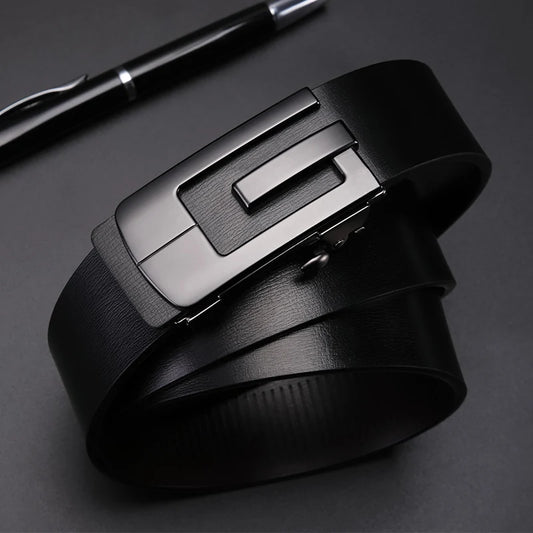 GOLF Belt Men's Genuine Leather Automatic Buckle Belt Pure Cowhide Men's Pants Belt Young and Middle Aged  2024