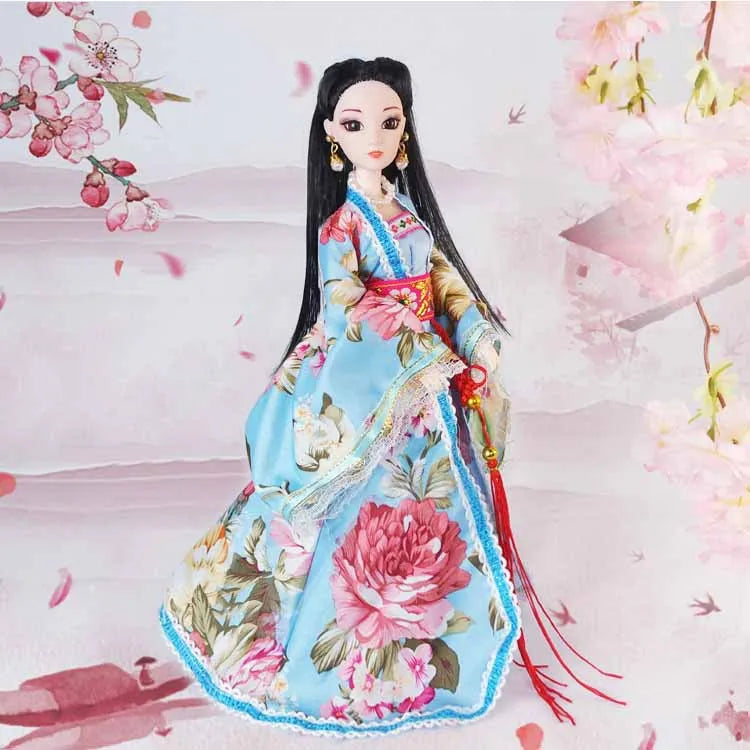 New 30cm Doll Full Set Chinese Style Costume Doll Set 1/6 Bjd Doll With Headwear Girls Play House Dress Up Toys