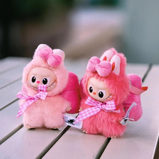 Mini Labubu Clothing Pink Bow Clothes for 10.5cm Labubu V4 the Monsters Pin for Love Series Doll Clothes Outfit Accessories