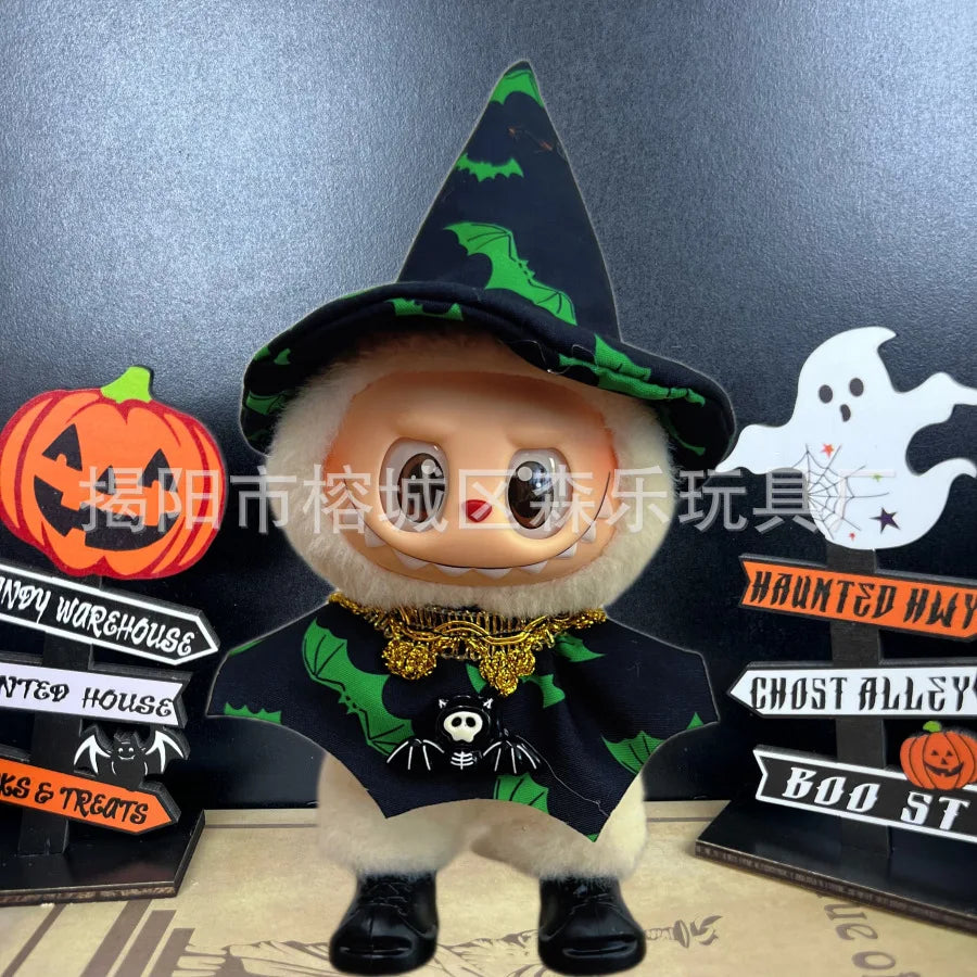 Only Clothing for Labubu Halloween Magical Witch Doll Costume Standing Posture 17cm Vinyl Doll Changing Doll Accessories Gift