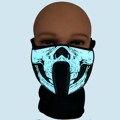 New Halloween Led Cold Light Mask Music Voice-Controlled Cold Light Light Party Mask Gift
