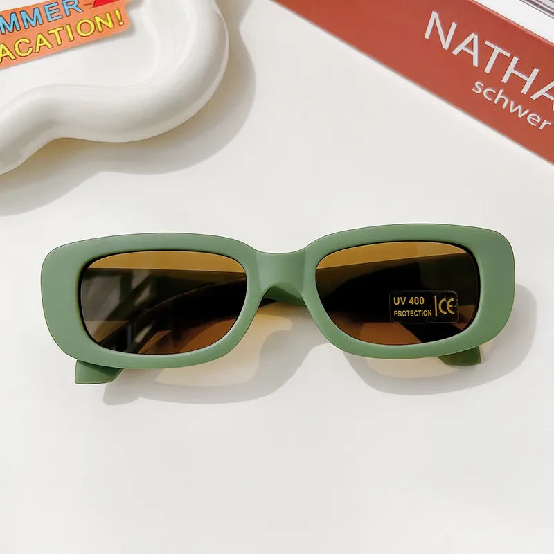 Children Cute Vintage Frosted Rectangle UV400 Sunglasses Outdoor Girls Boys Sweet Sunglasses Protection Classic Kids Sunglasses