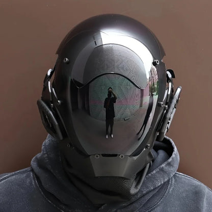 Black Cyberpunk Mask Cosplay for Halloween, Stylish and Mechanical, Perfect for Real-Life CS Combat.