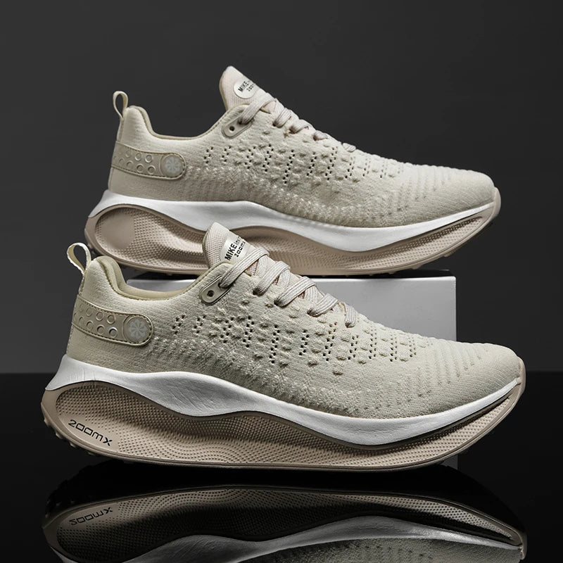 Sneakers Men Mesh Lightwieght Flat Fashion Lace-Up Training Jogging Gym Shoes Trendy Running Shoes for Man