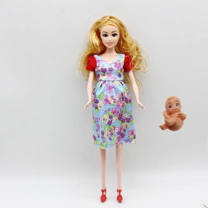 1pc Big Belly Doll   Pregnant Dolls Suit Mom Doll Have a Baby in Her Tummy for Barbies Doll Educational Toys for Children