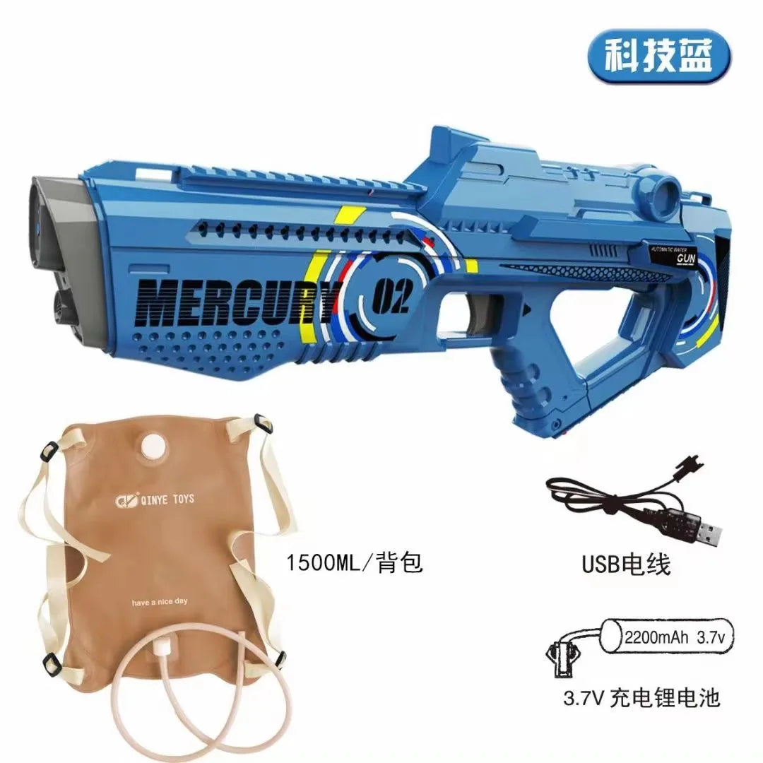 2024 NEW Summer Fully Automatic Luminous Water Blaster Gun，Electric Continuous Firing Water Gun，Pool Toy for Adult Kid Boy Gift