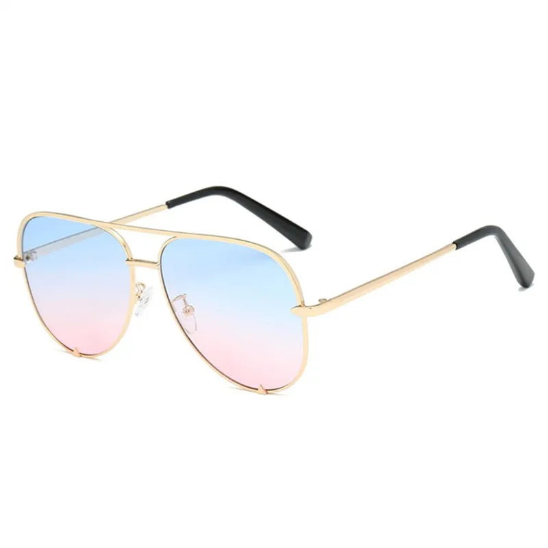 Woman Sunglasses Fashion Cool Pilot Style Polarized Glasses Luxury Glasses Mirror Retro Rivet Yellow Sun Glasses UV400