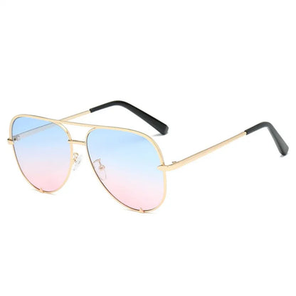 Woman Sunglasses Fashion Cool Pilot Style Polarized Glasses Luxury Glasses Mirror Retro Rivet Yellow Sun Glasses UV400