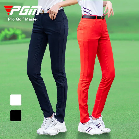 PGM Women Golf Pant Summer Sweatpants Spring Golf/Tennis Pants High Elastic Ladies Trouser Breathable Slim Quick Dry Pants