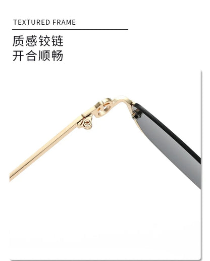 Fashion Small Square Women's Sunglasses Luxury Brand Metal Half Frame Sunglasses Woman Trend 2024 Vintage Black Pink Shades