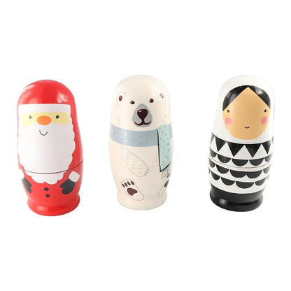 Home Bedroom Nesting Doll Hand Paint Toys Wooden Russian Nesting Doll Matryoshka Dolls Toys Russian Nesting Stacking Dolls