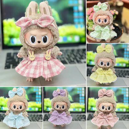 17cm Cute Mini Plush Doll'S Clothes Outfit Accessories for Korea Kpop Exo Labubu Idol Dolls Sweater Hoodie Clothing DIY Kid Gift