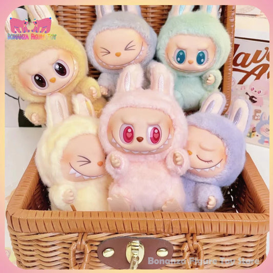 Genuine Popmart Labubu Exciting Macarons Vinyl Series Blind Box Sit Anime Kawaii Figure Room Decoration Customized Toy Kid  Gift