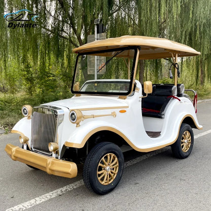 China Made High Quality Golf Cart Double Cab Retro Classic Car Sightseeing Bus Car Classic Car for Wedding Hotel