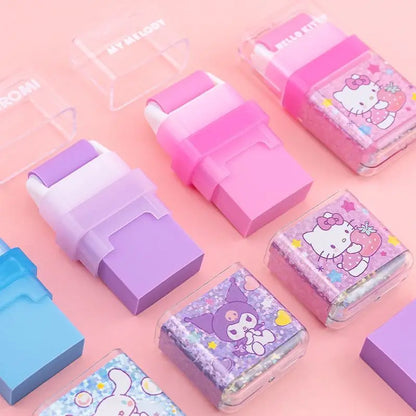 Sanrio All-Star Eraser for Students Cartoon Cute Kuromi Cinnamoroll My MelodyHello KittyPompompurin Roller Storage Eraser Gift