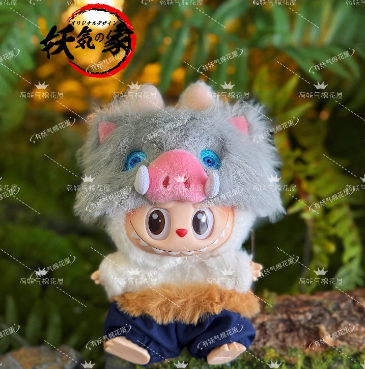 Labubu Clothes Doll Decorative Clothing 17cm Baby Clothes Labubu Sitting Party Baby Clothes Charcoal Zhilang Clothes