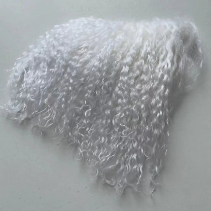 High Quality Sheepskin Wool Lamb Fur Pelt Hair Row Curly Hair Extensions SD Blyth Dolls Wigs Hair Wefts Accessories
