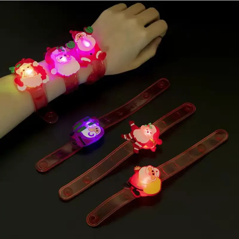 Halloween LED Light Up Bracelet Flashing Skeleton Bat Pumpkin Wristband Party Decoration Glowing Costume Accessory for Kid Adult