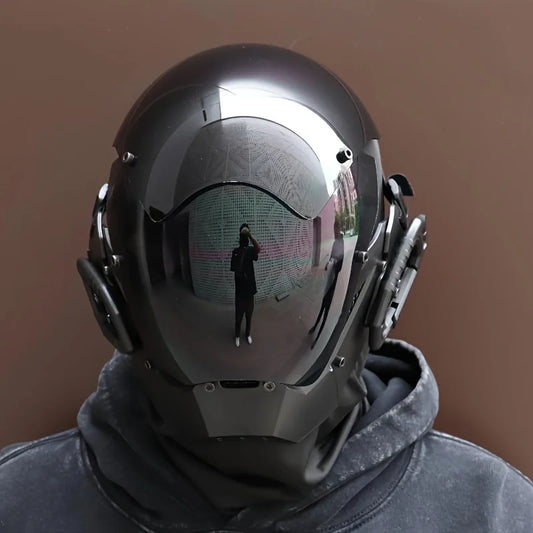 Black Cyberpunk Mask Cosplay for Halloween, Stylish and Mechanical, Perfect for Real-Life CS Combat.