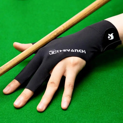 Left Hand Three Finger Billiards Glove Snooker Billiard Glove Non Slip Stickers Elasticity Billiard Training Gloves Accessories
