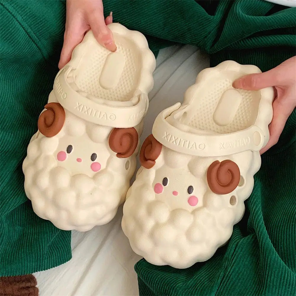 Parent Child Cute Lamb Slipper Shoes for Boys and Girls Eva Slippers Beach Children Sandals Summer Slides Shoes
