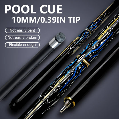 Professional  Chinese Snooker Pool Cue Stick 10mm Carbon Fiber Blue Mechanical Ideal for Competitive Gifts Billiards Accessories