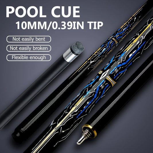 Professional  Chinese Snooker Pool Cue Stick 10mm Carbon Fiber Blue Mechanical Ideal for Competitive Gifts Billiards Accessories
