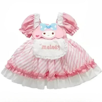 Sanrio Cinnamoroll Children's CosPlay Kuromi Dress Blue Girl Strap Skirt My Melody Dress Princess Dress Girl's Birthday Gifts