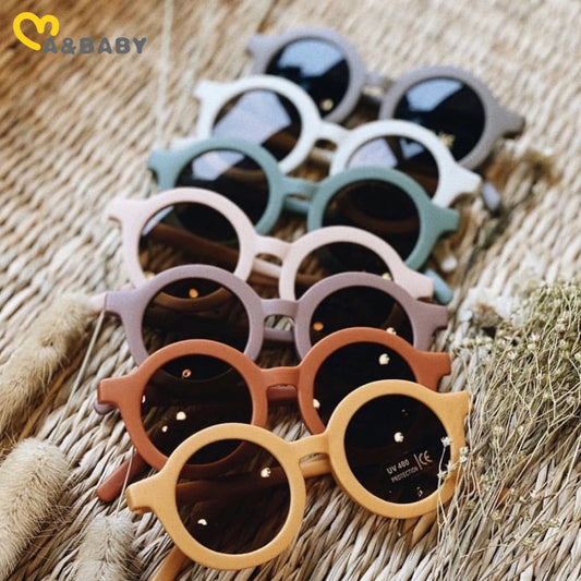 Ma&baby Summer Toddler Infant Children Retro Solid Color Cute Glasses Outdoor Beach Protection for Kids