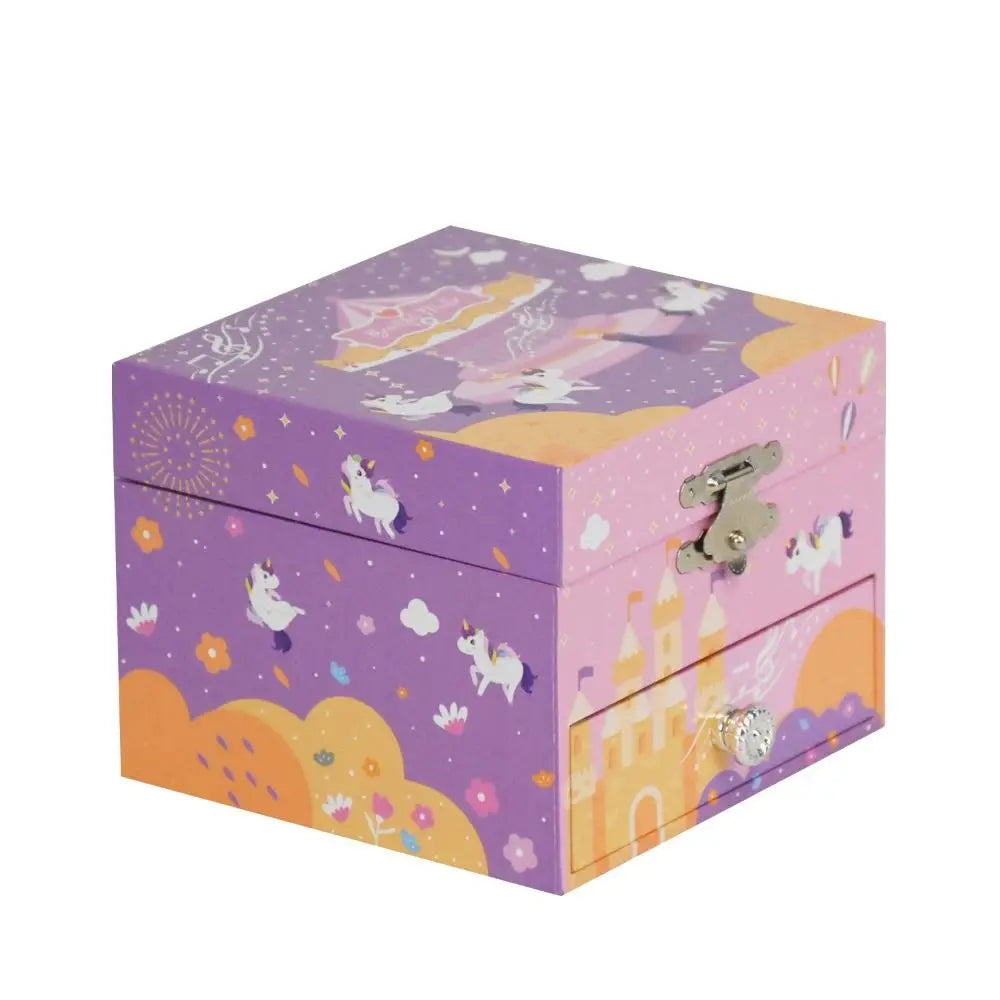 Rotating Girl Music Box Musical Jewelry Box With Mirror and Drawer Wooden Ballerina Music Box Christmas Birthday Gift for Girls