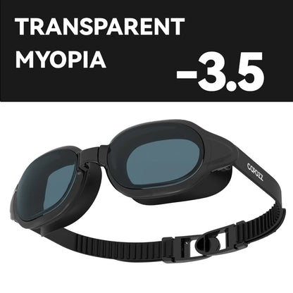 COPOZZ Best Swimming Goggles Men Women Adult Swim Goggle Professional Anti Fog Pool Swimming Glasses Eyewear -1.5 to -7