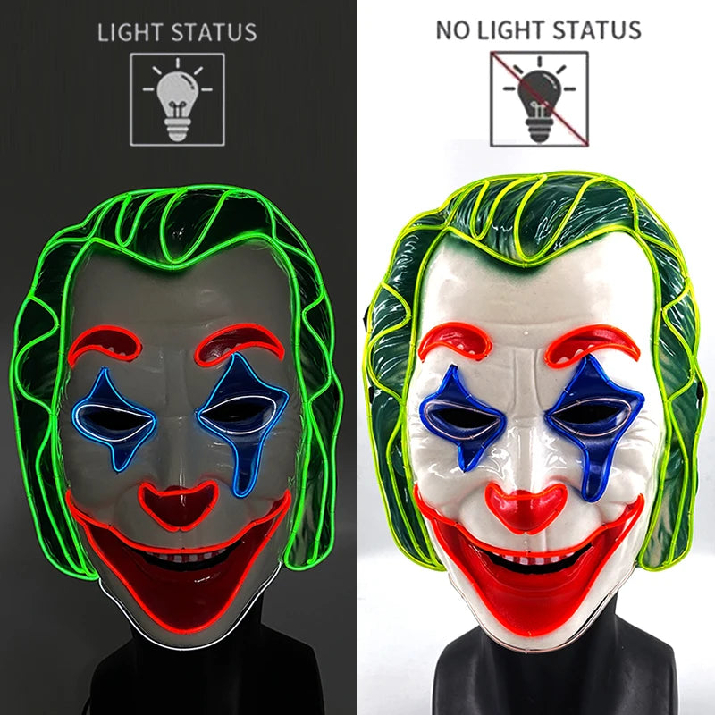 New Arrival LED Luminous Cosplay Anime Mask Neon Light Up Fox Mask Halloween Party Mask Carnival Party Led Mask