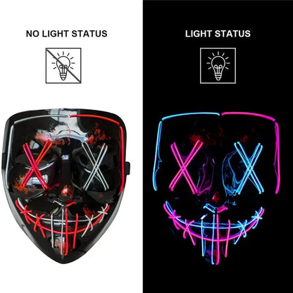 Halloween Mask LED Light Up Mask Scary Mask for Festival Cosplay Halloween Costume Masquerade Parties,Carnival,Gift