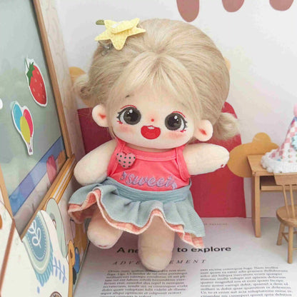 20cm Kawaii Plush Cotton Doll Anime Stuffed Idol Doll Outfit Baby Plushies Toys Star Dolls Action Figure Dress Girls Kids Gifts
