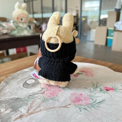 For 17cm Labubu Doll Outfit Clothes Bear Label Hat Love Sweater Set Cute Decoration Little Clothes
