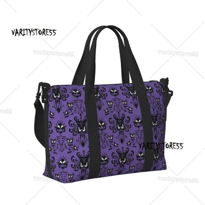 Custom Haunted Mansion Groceries Shopping Tote Bags Women Big Capacity Halloween Ghost Happy Haunts Gym Beach Travel Bags